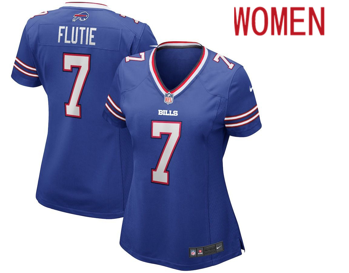 Women Buffalo Bills #7 Doug Flutie Nike Royal Game Retired Player NFL Jersey->women nfl jersey->Women Jersey
